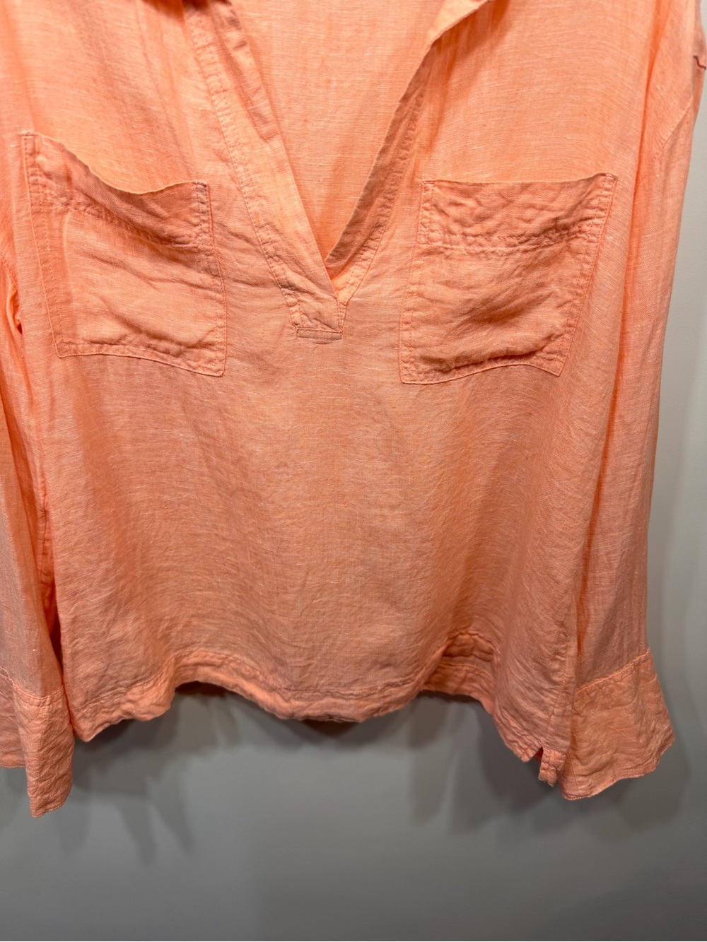 Martha Stewart Coral Peach Button-Down Shirt Size L - Picture 9 of 12